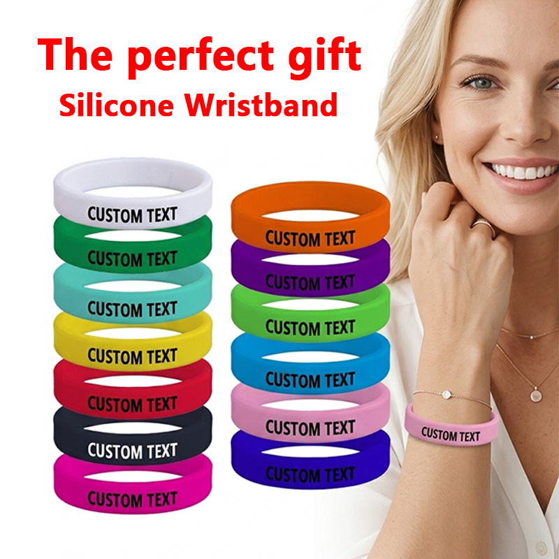 70pcs Custom Silicone Wristbands, Personalised Gift Set